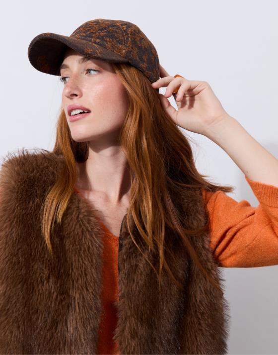 Casquette en velours imprimée