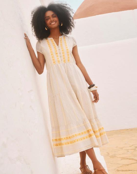 Robe longue rayée
