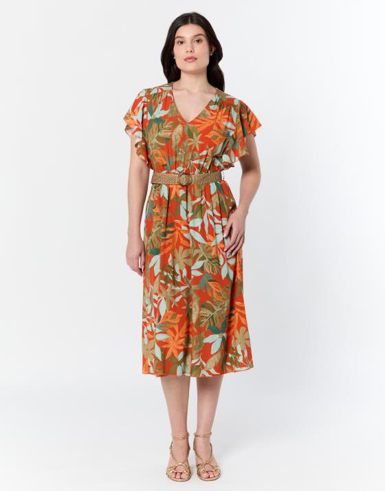Robe midi imprimé à fleurs