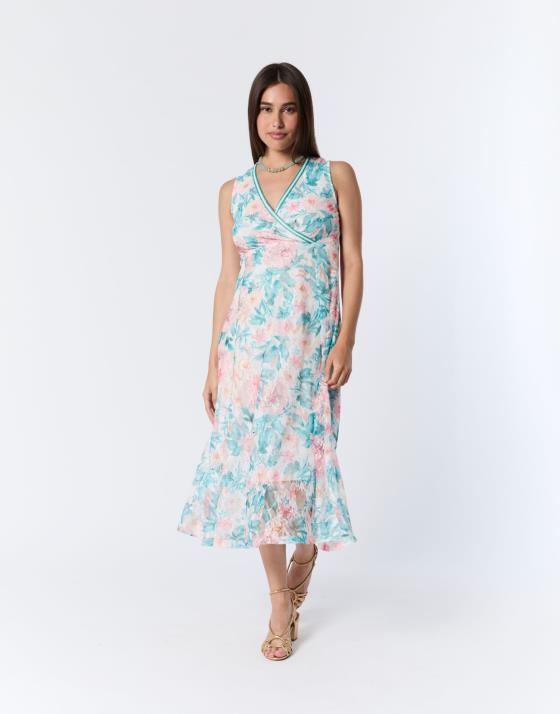 Robe longue imprimé à fleurs
