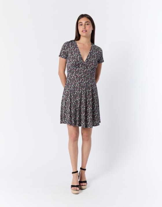 Robe courte imprimé à fleurs