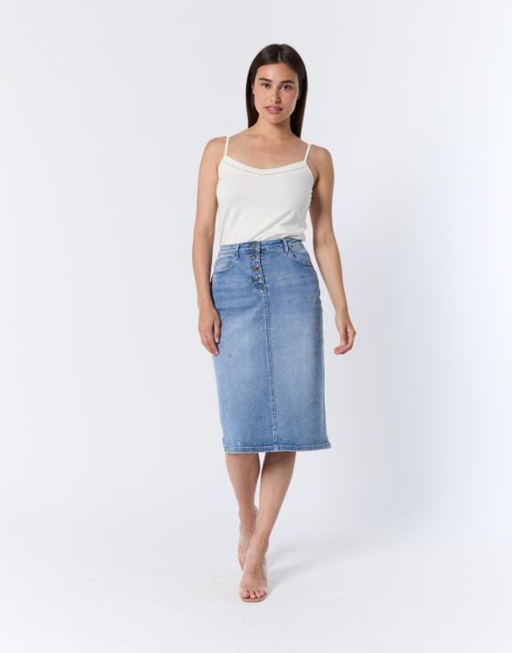 Jupe midi crayon unie