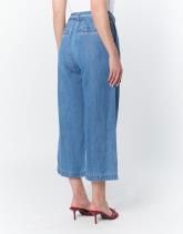 Pantalon cropped large uni