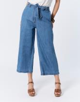 Pantalon cropped large uni
