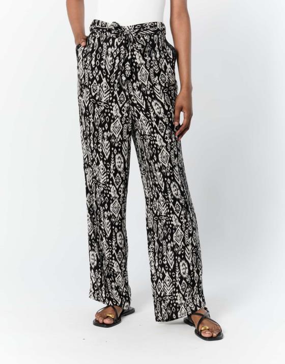 Pantalon long large imprimé