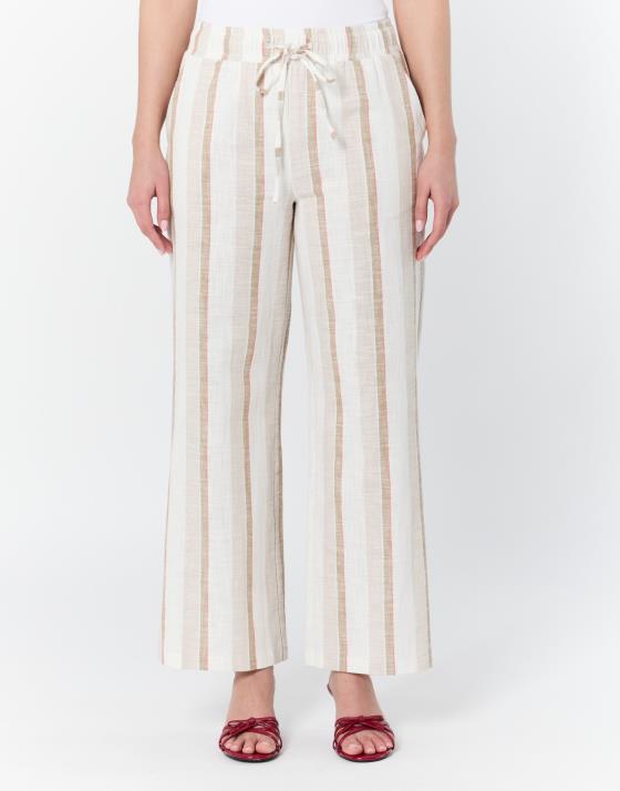 Pantalon long large rayé