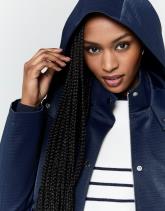 Parka mi-longue enduite