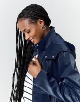 Parka mi-longue enduite