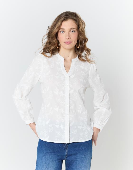 Blouse manches longues unie