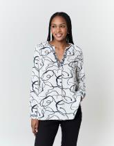 Blouse manches longues imprimé graphique