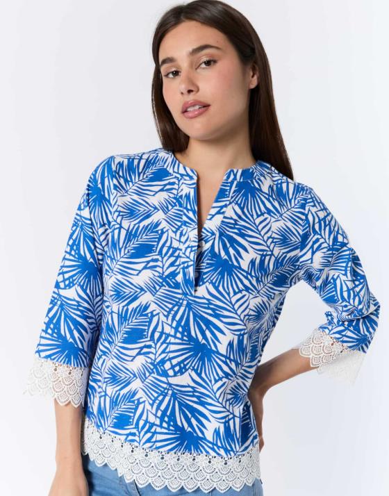 Blouse manches 3/4 imprimée