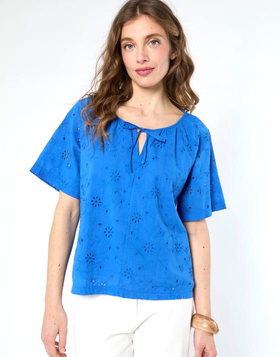 Blouse manches 3/4 unie