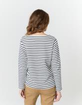 Tee-shirt marinière manches longues en mélange coton rayée