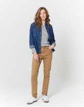 Tee-shirt marinière manches longues en mélange coton rayée