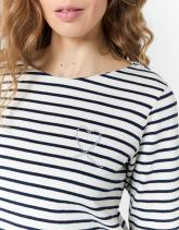 Tee-shirt marinière manches longues en mélange coton rayée