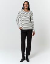 Tee-shirt marinière manches longues en mélange coton rayé