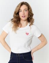 T-Shirt manches courtes 100% coton uni décoré