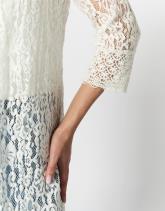 Gilet manches 3/4 en dentelle uni