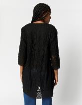 Gilet manches 3/4 en dentelle uni