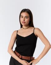 Débardeur en mélange coton uni