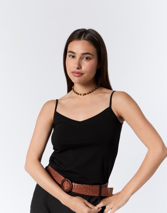 Débardeur en mélange coton uni
