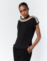 T-Shirt manches courtes uni décoré