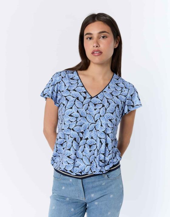 Top manches papillon imprimé à fleurs