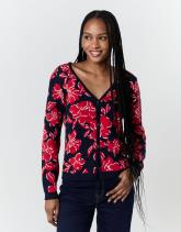 Gilet Jacquard motif fleurs