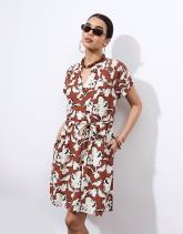 Robe courte imprimé à fleurs