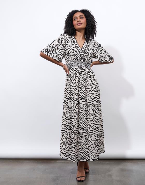 Robe longue imprimé zèbre