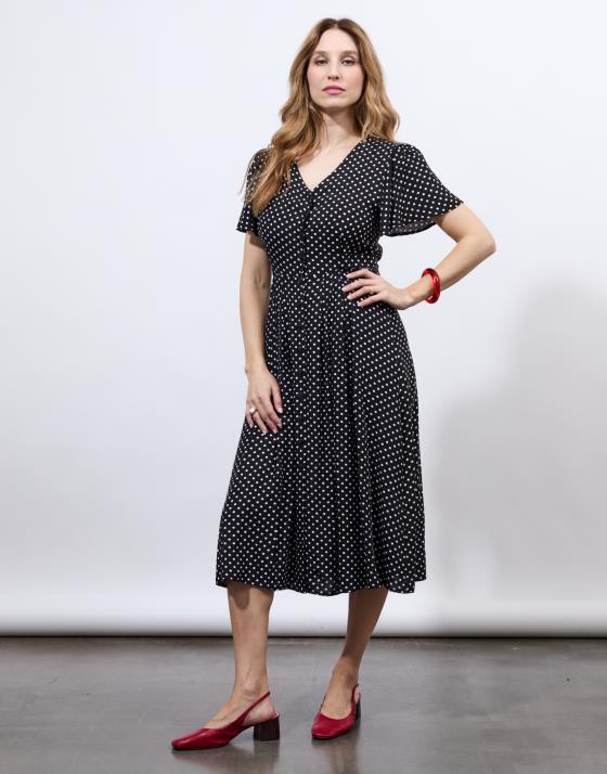 Robe longue imprimé à pois