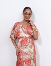 Robe longue imprimée