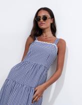 Robe longue à carreaux
