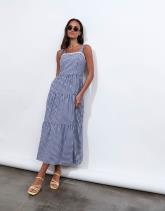 Robe longue à carreaux