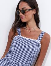Robe longue à carreaux