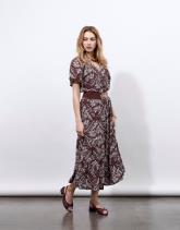 Jupe midi imprimé à fleurs