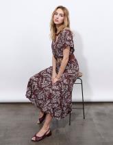 Jupe midi imprimé à fleurs