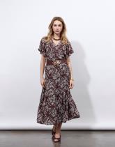 Jupe midi imprimé à fleurs