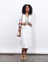 Jupe midi droite unie