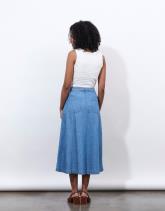 Jupe midi droite unie