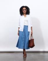 Jupe midi droite unie