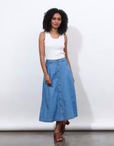 Jupe midi droite unie