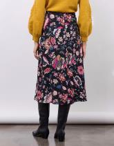 Jupe midi imprimé à fleurs