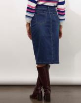 Jupe midi crayon en denim unie