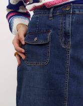 Jupe midi crayon en denim unie