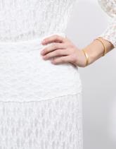 Jupe longue à volants en dentelle unie