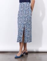 Jupe midi évasée imprimé à fleurs