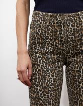 Pantalon 7/8 droit imprimé léopard