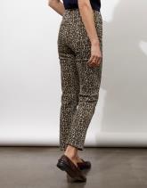 Pantalon 7/8 droit imprimé léopard