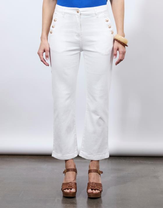 Pantalon cropped droit uni